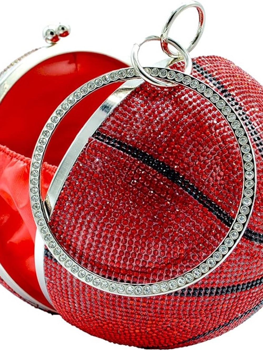 NEW BLING SWAROVSKI CRYSTAL RHINESTONE BASKETBALL CLUTCH HANDBAG PURSE +… - Picture 11 of 15